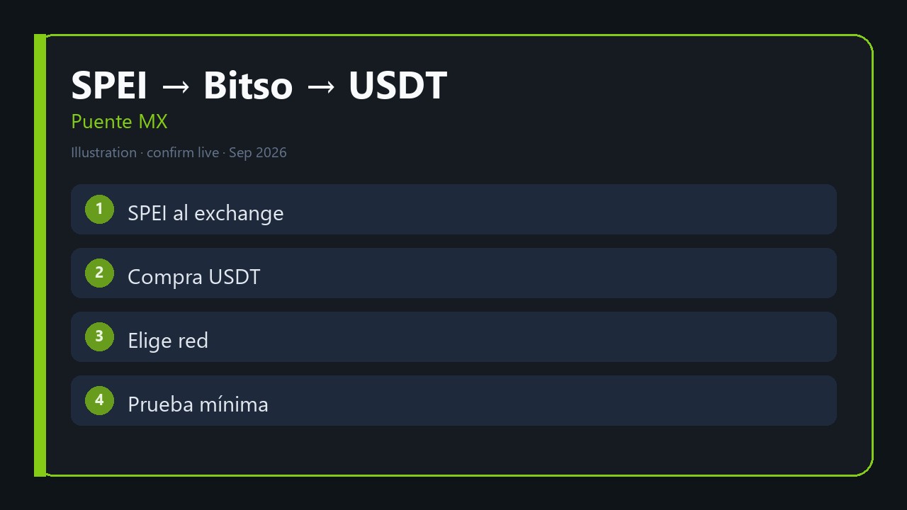 Puente SPEI Bitso USDT hacia casino crypto
