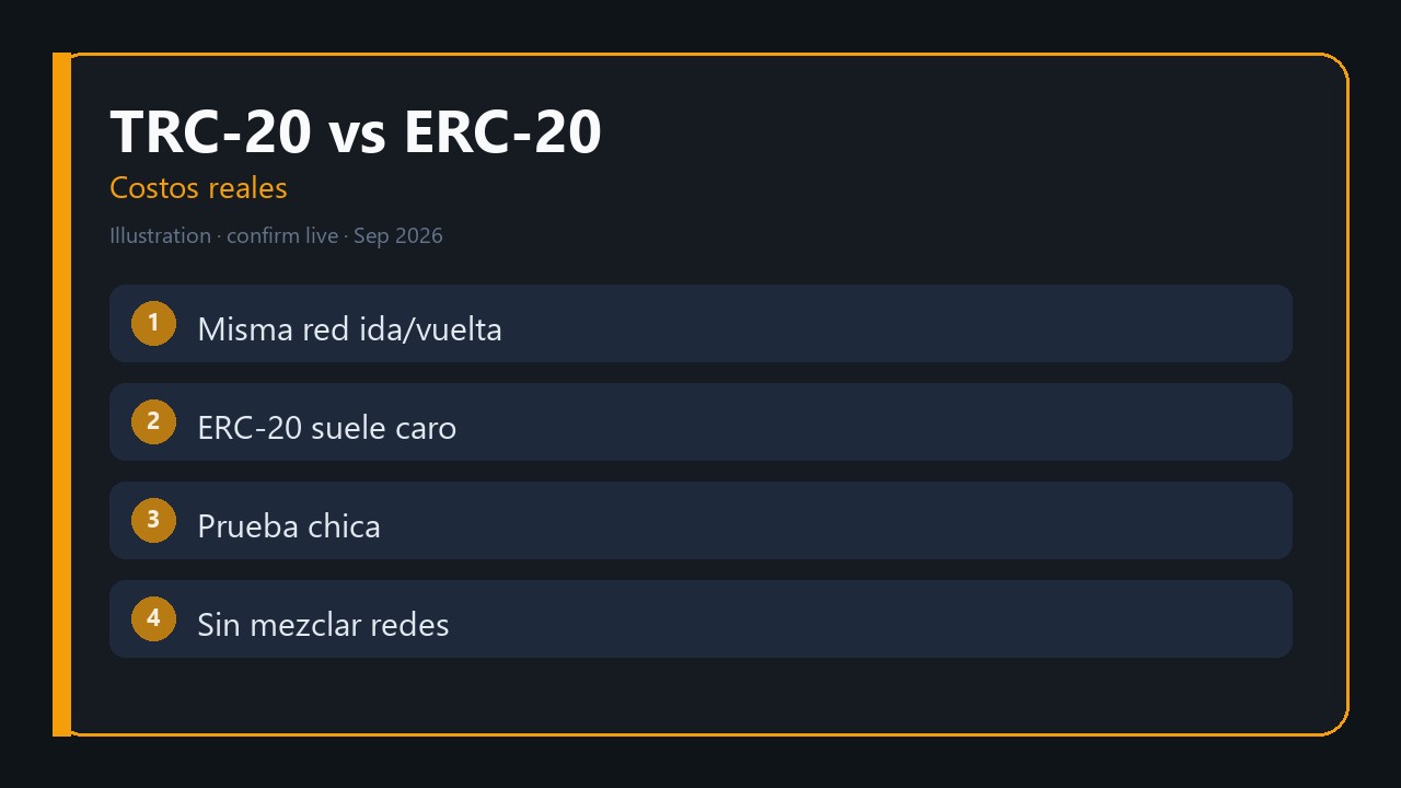 Comparación de costos TRC-20 y ERC-20